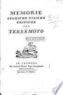 Memorie storiche fisiche critiche sul terremoto