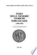 Memorie storiche forogiuliesi