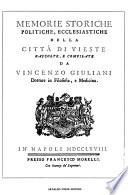 Memorie storiche politiche, ecclesiastiche della città di Vieste