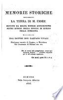 Memorie storiche risguardanti la terra di M. Fiore