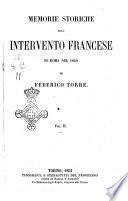 Memorie storiche sull'intervento francese in Roma nel 1849