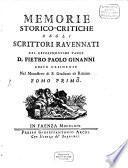 Memorie Storico-Critiche Degli Scrittori Ravennati