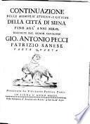 Memorie storico-critiche della città di Siena