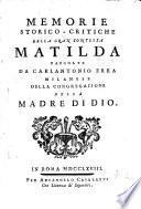 Memorie storico-critiche della gran contessa Matilda