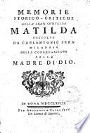 Memorie storico-critiche della gran contessa Matilda raccolte da Carlantonio Erra milanese della congregazione della Madre di Dio