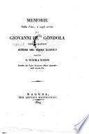 Memorie sulla vita, e sugli scritti vdi Giovanni Francesco Gondola, patrizio Raguseo, autore del poema illirico intitolato L'Osmanide