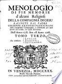 Menologio di pie memorie d'alcuni religiosi della Compagnia di Gesú