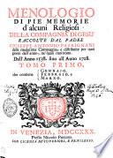 Menologio Di Pie Memorie d'alcuni Religiosi Della Compagnia Di Gesu'.