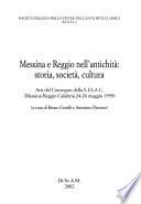 Messina e Reggio nell'antichità, storia, società, cultura
