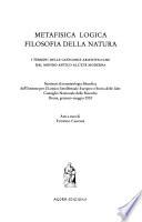 Metafisica, logica, filosofia della natura
