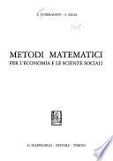 Metodi matematici per l'economia e le scienze sociali