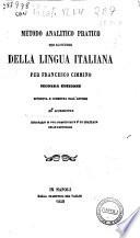 Metodo analitico pratico per lo studio della lingua italiana per Francesco Cimmino
