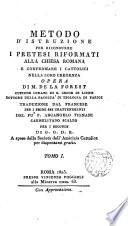Método d ́istruzione per riconduire i pretesi riformati alla Chiesa Romana