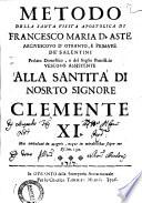 Metodo della santa visita apostolica di Francesco Maria D'Aste ..