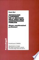 Metodologie e strumenti per la riduzione della spesa nelle amministrazioni pubbliche
