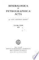 Mineralogica et petrographica acta
