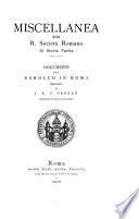 Miscellanea della R. Società romana di storia patria