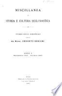 Miscellanea di storia e cultura ecclesiastica