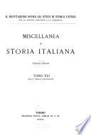 Miscellanea di storia italiana