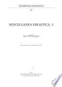 Miscellanea eblaitica