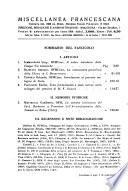 Miscellanea Francescana