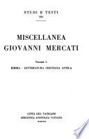 Miscellanea Giovanni Mercati