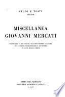 Miscellanea Giovanni Mercati