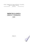 Miscellanea greca e romana