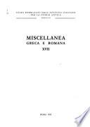 Miscellanea greca e romana