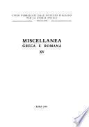 Miscellanea greca e romana