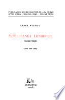 Miscellanea londinese: 1934-1936