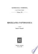Miscellanea papyrologica