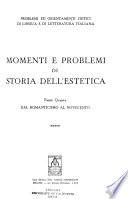 Momenti e problemi di storia dell'estetica [di Armando Plebe et al]