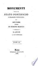Monumenti dello stato pontificio e relazione topografica di ogni paese