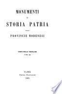 Monumenti di storia patria delle provincie modenesi