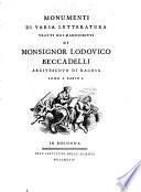 Monumenti di varia letteratura