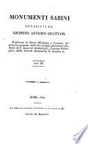 Monumenti Sabini, descritti da G. A. G.
