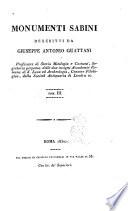 Monumenti sabini descritti da Giuseppe Antonio Guattani ..