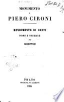 Monumento a Piero Cironi rendimento di conti, nomi e offerte dei sottoscrittori