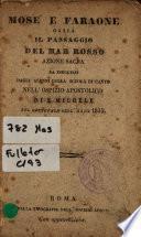 Mosè e faraone, ossia, Il passaggio del mar Rosso