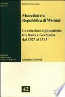 Mussolini e la Repubblica di Weimar