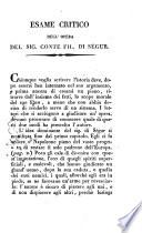 Napoleone e la grande armata in Russia ossia Esame critico dell'opera del sig. conte Fil. di Segur scritto dal general Gourgaud ... traduzione dal francese. Tomo 1.(-2.)