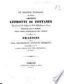 Ne' solenni funerali del conte Amadeo Leprotti di Fontanet, convittore nel R. Collegio de RR. PP. gesuiti in Torino : celebrati per parte de' convittori nella chiesa parrocchiale del carmine il 27 febbrajo 1827