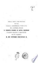 Nella lieta circostanza in cui dalla assemblea toscana sua altezza reale il principe Eugenio di Savoia Carignano é stato eletto a reggente di sua maestà il re Vittorio Emanuele 2