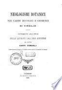 Neologismi botanici nei carmi bucolici e georgici di Virgilio. Contributo agli studi sulla latinita dell evo augusteo