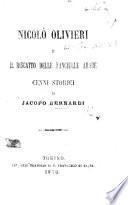 Nicolò Olivieri e il riscatto delle fanciulle arabe. Cenni storici