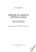 Niente di antico sotto il sole