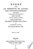 Niobe, o sia La vendetta di Latona