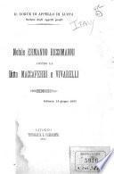 Nobile Ermanno Riccomanni contro la Ditta Maccaferri e Vivarelli ...