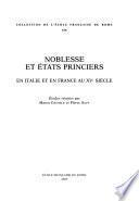 Noblesse et États princiers en Italie et en France au XVe siècle